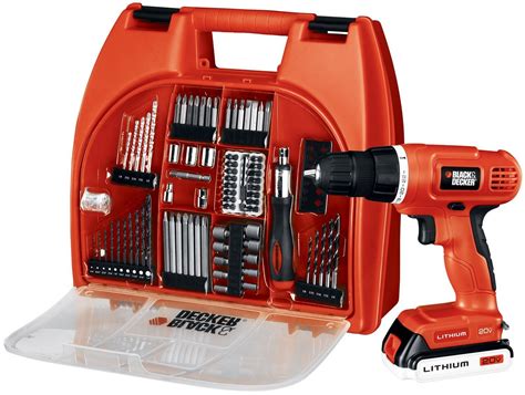 black and decker utility drill kit in metal box|black and decker starter kit.